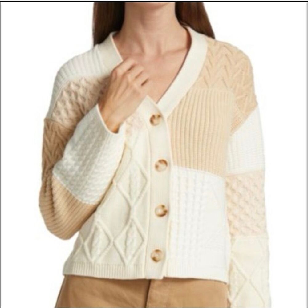 Rails Reese Colorblock Neutral Cardigan Sweater Size Medium